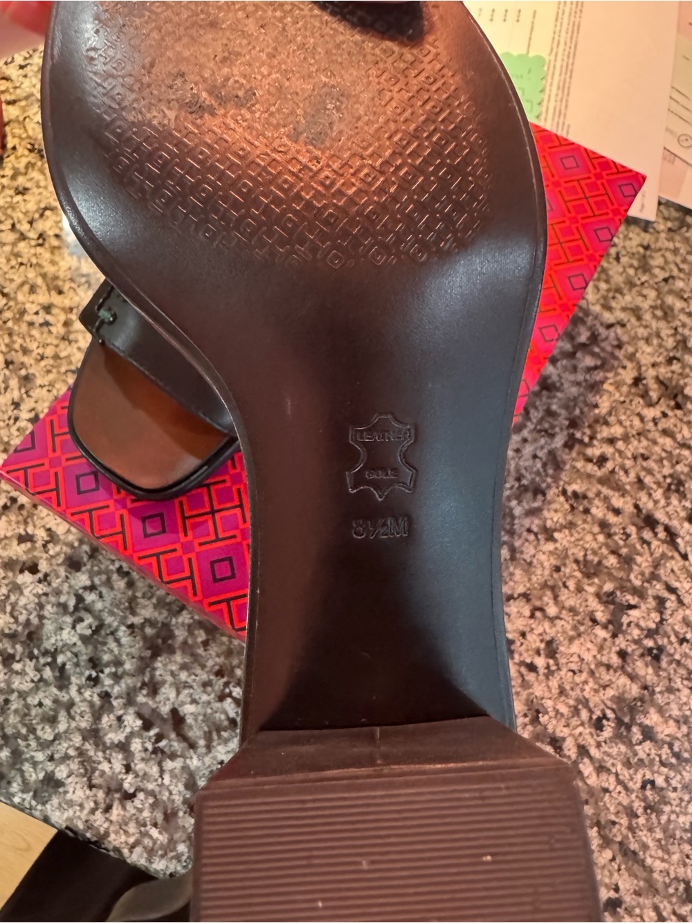 Tory Burch Gabrielle black Leather Ankle-Strap Sandals size 8 1/2 - Picture 6 of 8